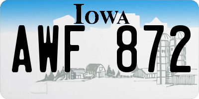 IA license plate AWF872