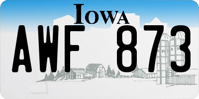 IA license plate AWF873