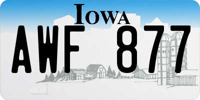 IA license plate AWF877