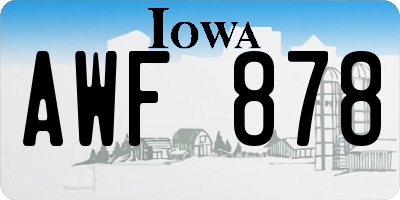 IA license plate AWF878