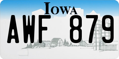 IA license plate AWF879