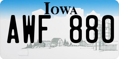 IA license plate AWF880