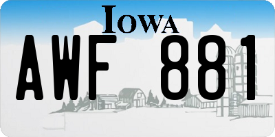 IA license plate AWF881