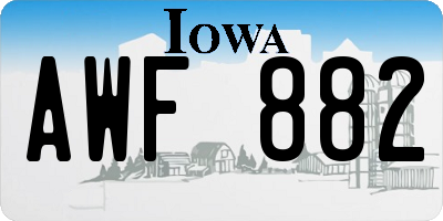 IA license plate AWF882