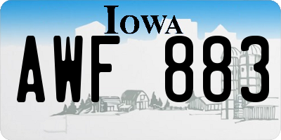 IA license plate AWF883