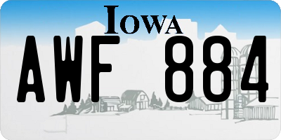 IA license plate AWF884