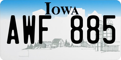 IA license plate AWF885