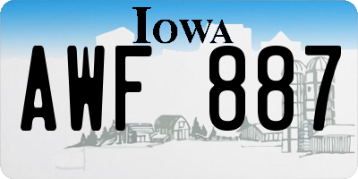 IA license plate AWF887