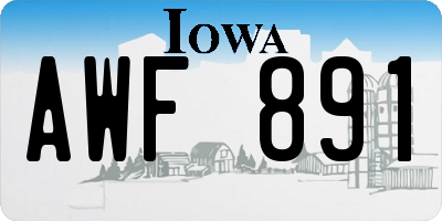 IA license plate AWF891