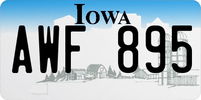 IA license plate AWF895