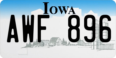 IA license plate AWF896