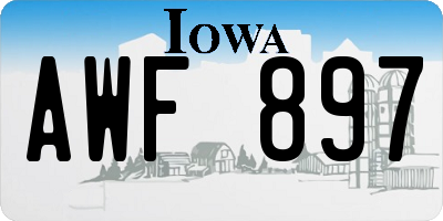 IA license plate AWF897