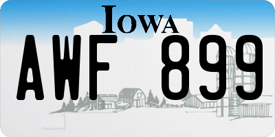 IA license plate AWF899