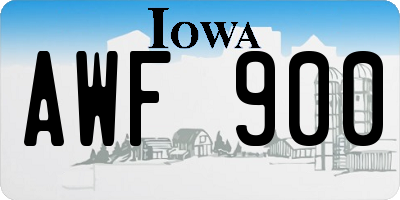 IA license plate AWF900
