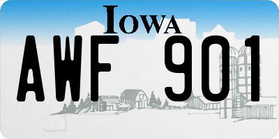 IA license plate AWF901