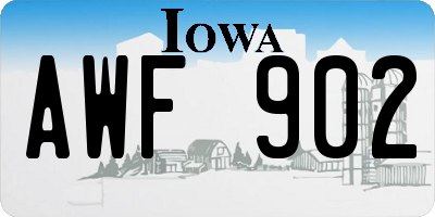 IA license plate AWF902