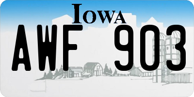 IA license plate AWF903