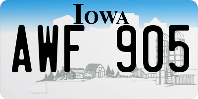 IA license plate AWF905
