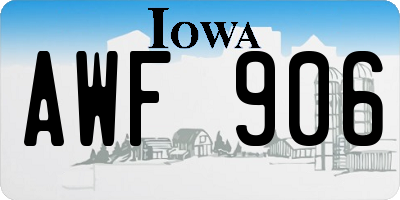 IA license plate AWF906
