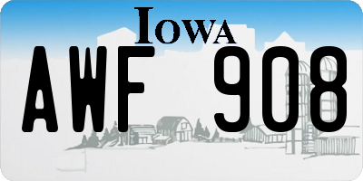 IA license plate AWF908