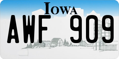 IA license plate AWF909