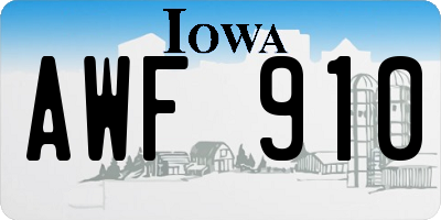 IA license plate AWF910