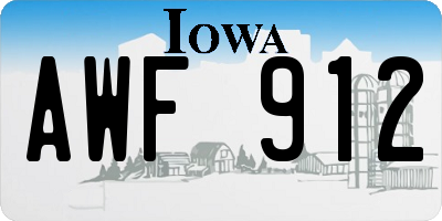 IA license plate AWF912