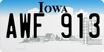 IA license plate AWF913