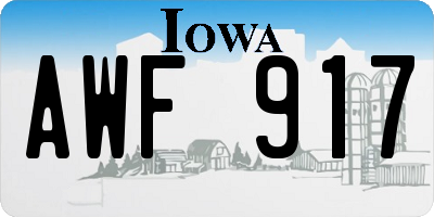 IA license plate AWF917
