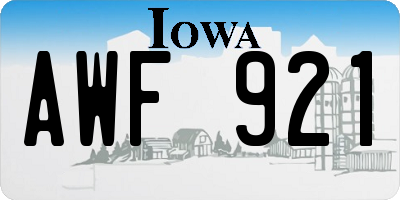 IA license plate AWF921