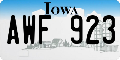 IA license plate AWF923