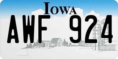 IA license plate AWF924