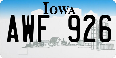 IA license plate AWF926