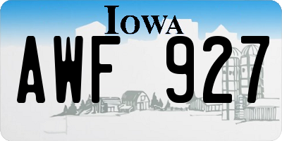 IA license plate AWF927