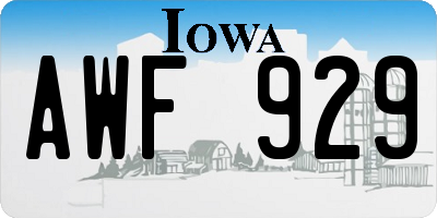 IA license plate AWF929