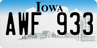 IA license plate AWF933
