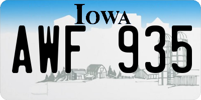IA license plate AWF935