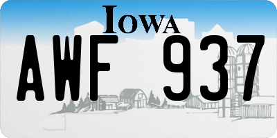 IA license plate AWF937
