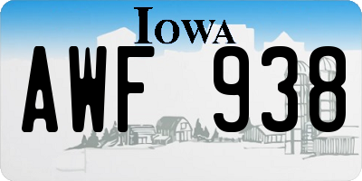 IA license plate AWF938