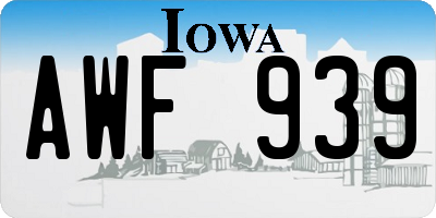 IA license plate AWF939