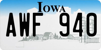 IA license plate AWF940
