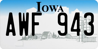 IA license plate AWF943