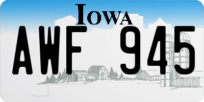 IA license plate AWF945