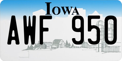 IA license plate AWF950