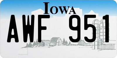 IA license plate AWF951