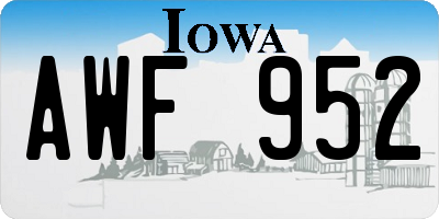 IA license plate AWF952