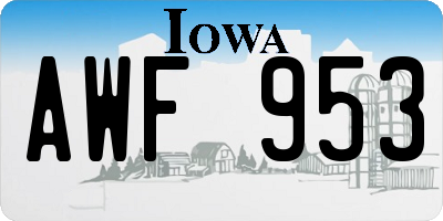 IA license plate AWF953
