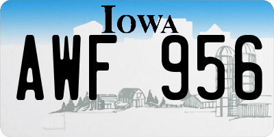 IA license plate AWF956