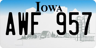 IA license plate AWF957