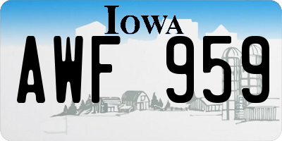 IA license plate AWF959